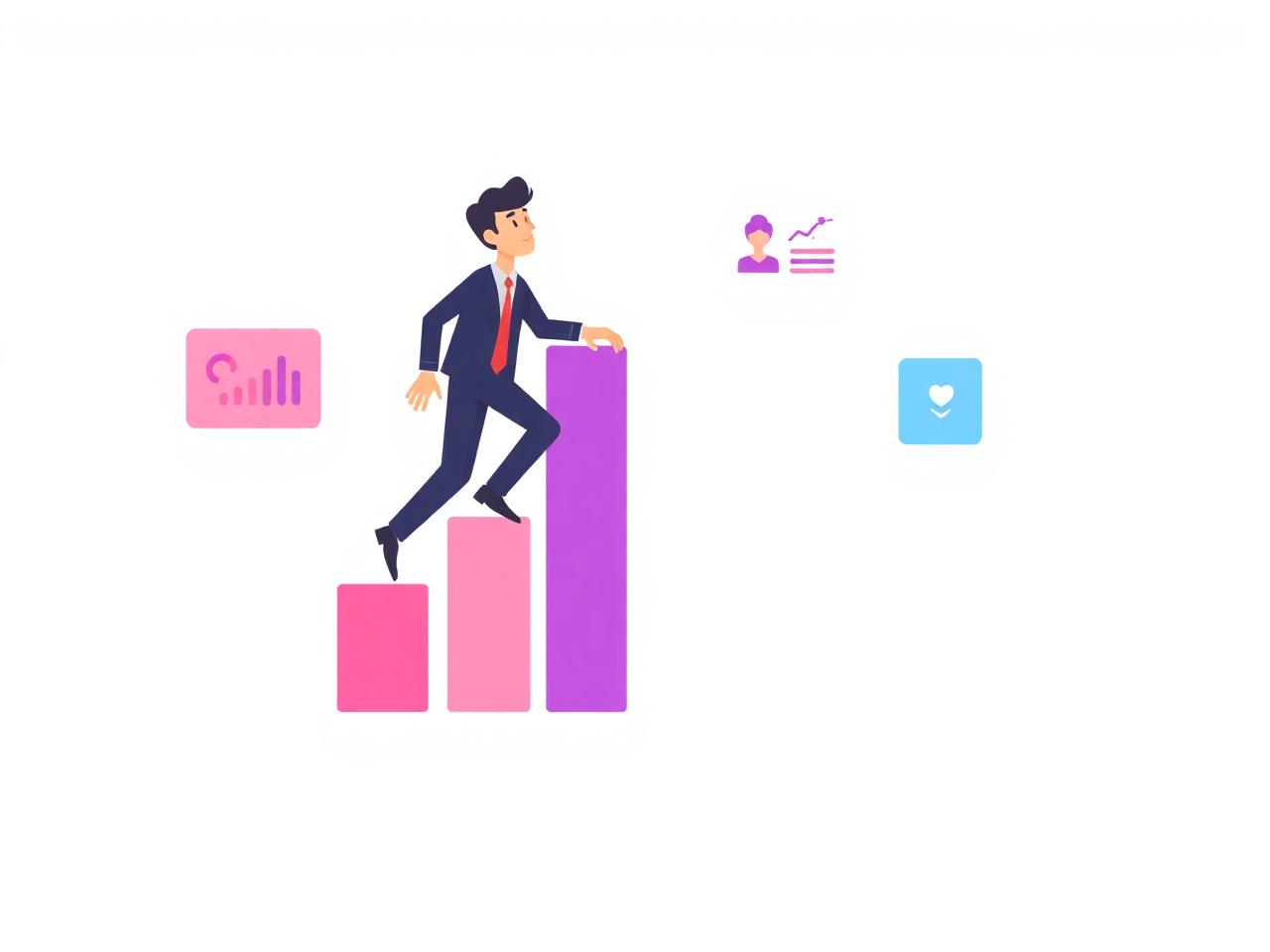 Digital marketing agency illustration showing growth